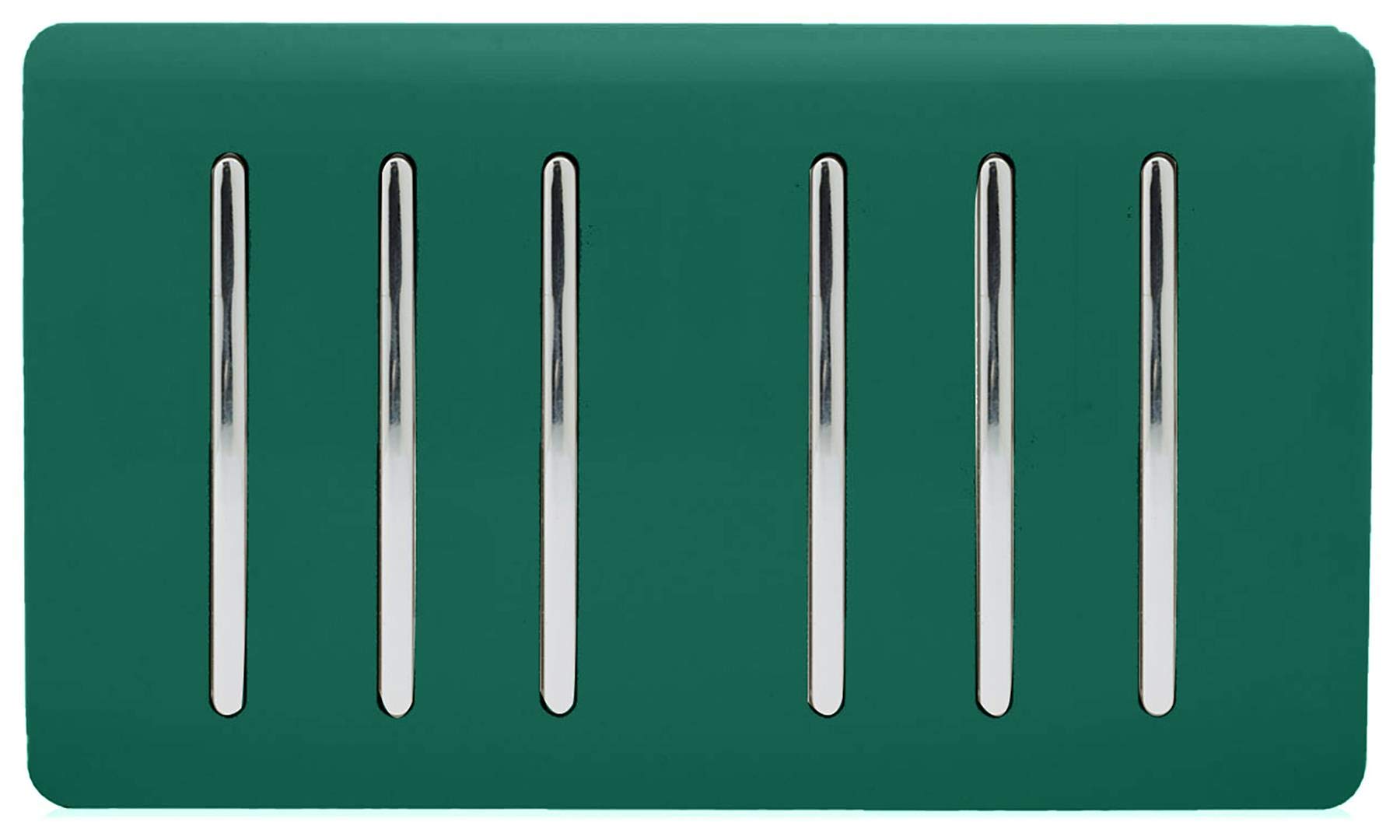 Trendi Artistic Modern Glossy 6 Gang 2 Way Rocker Double Plate Tactile Light Switch Dark Green — image 1