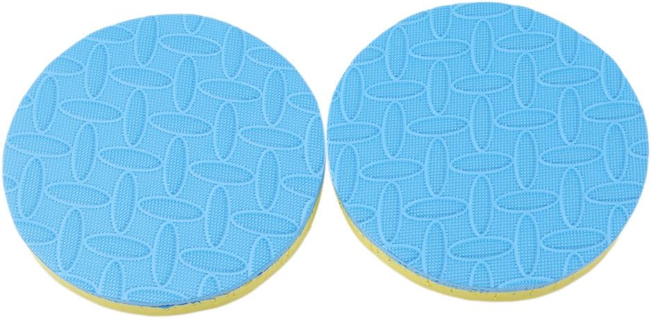 Jixing 1 Pair Yoga Plank Pad Elbow Protection Workout Training Disk Round Exercise Cushion Yoga Mat for Knees and Hands,Yellow + Blue,16-2cm