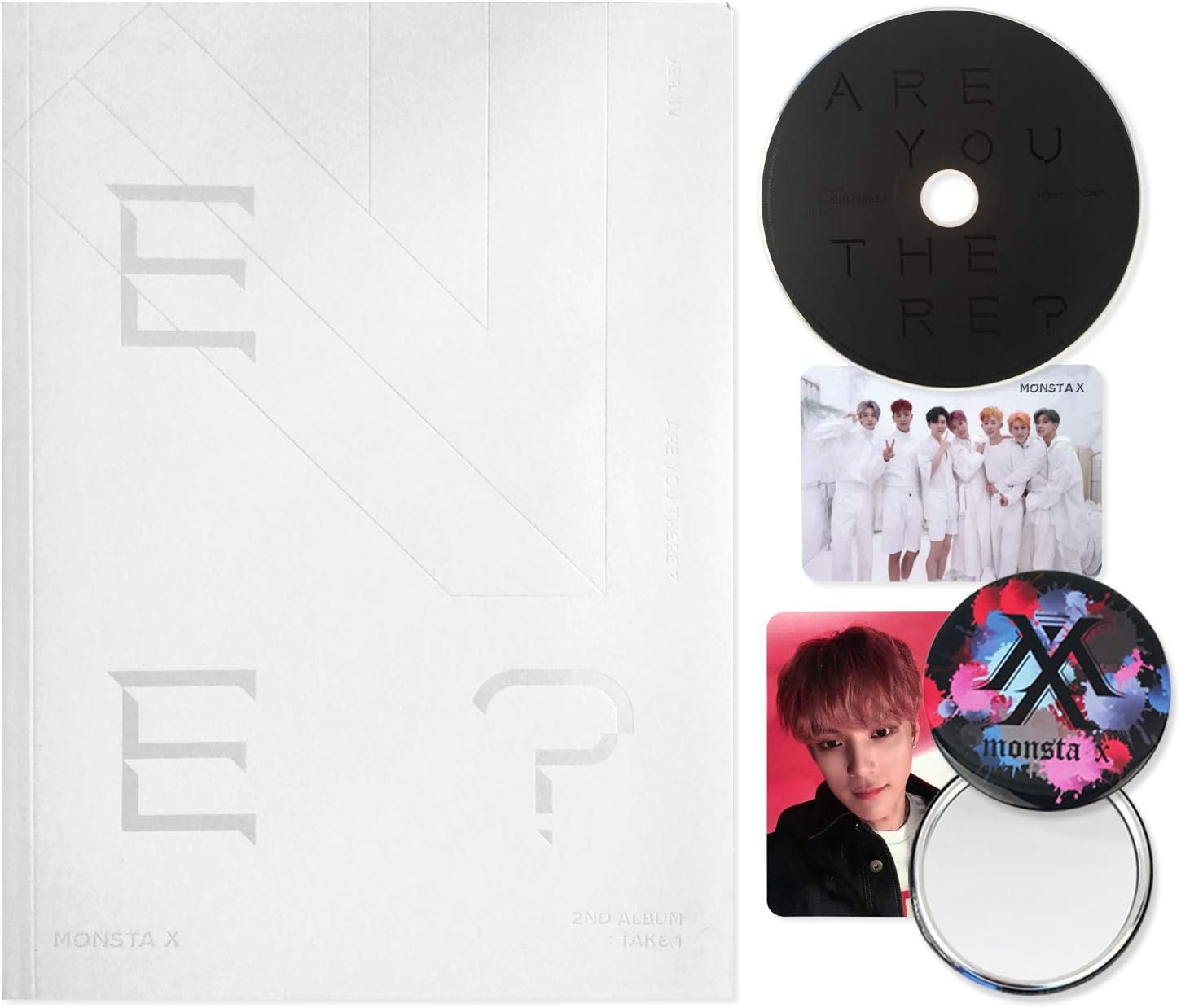 MONSTA X 2nd Album : TAKE.1 - Are You There ? [ IV ver. ] CD + Photobook + Photocards + FREE GIFT / K-pop Sealed