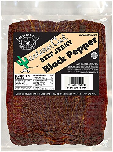 Buffalo Bills 18oz Black Pepper Western Cut Big Slab Beef Jerky (15 beef jerky slabs per bag) - Thumbnail 6