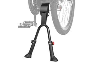 YBLNTEK Bike Kickstand Double Leg Adjustable Height, Center Mount Bicycle Kick Stand with Non-Slip Base for 24" 26" 27.5" 28"