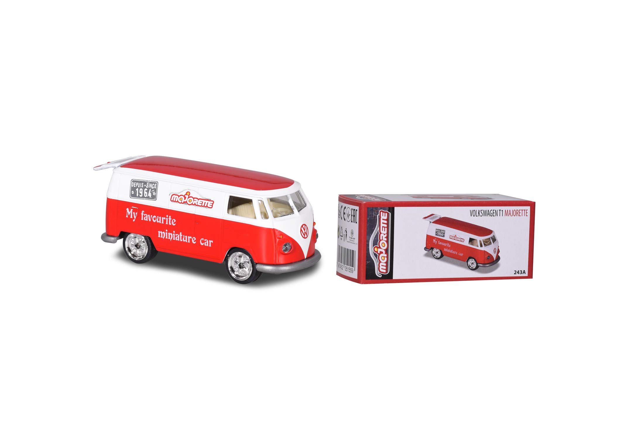 Majorette Collectors Box Mixed Toy Car with Collector Box 6 Different Models: VW T1, VW Beetle, Porsche 934 Vaillant or Ford Mustang, Delivery: 1 Piece, Random Selection in Stock