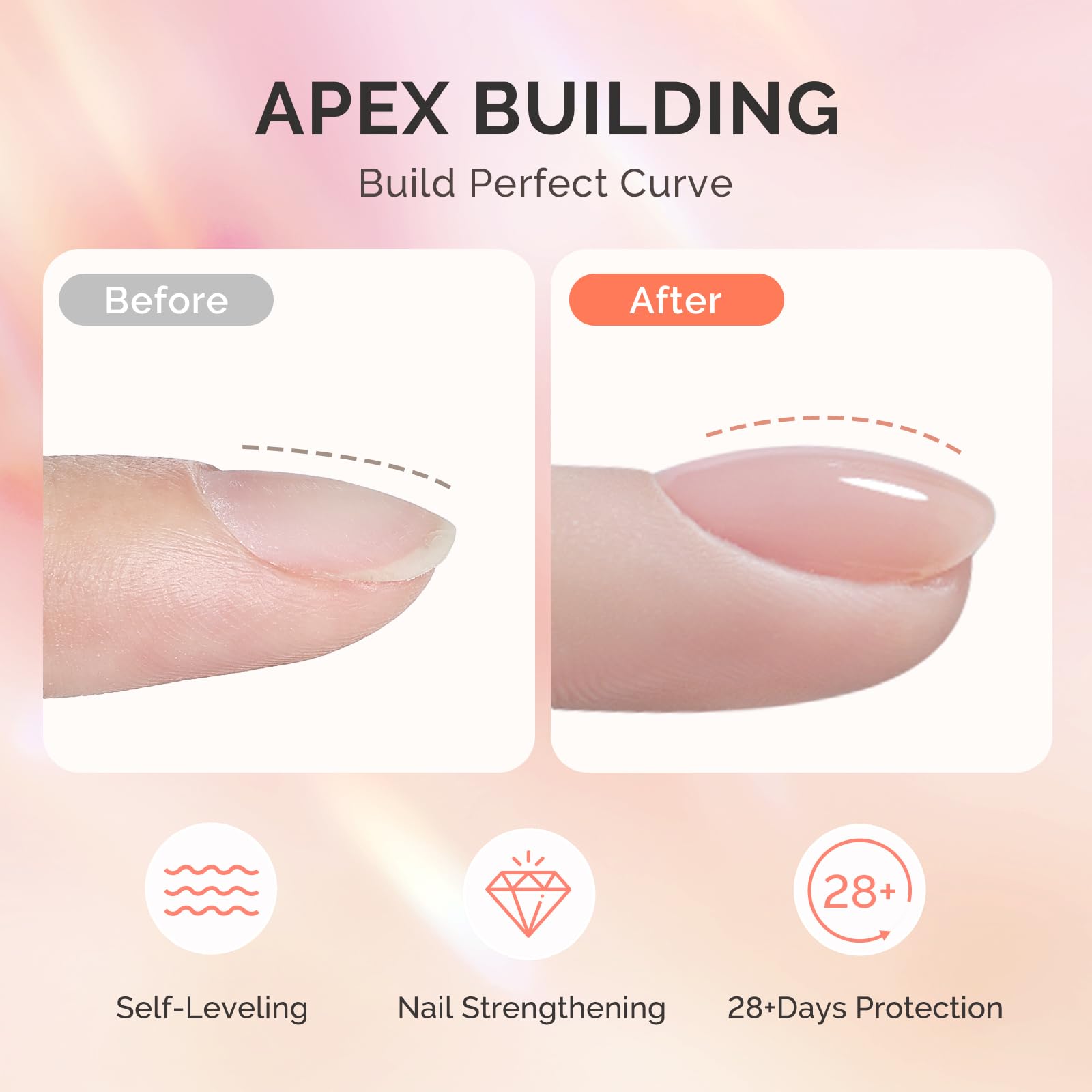 MelodySusie 2PCS Builder Nail Clear Base Gel Builder Gel for Nails Thickening, Soak Off UV Gel,Extension Gel Rhinestone Nail Glue Gel in a Bottle for Nail Art Design Gift for Women - Image 2