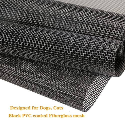 Pet Proof Window Screen Replacement Kit, 48“ x 100" Upgraded Thicken Charcoal Fiberglass Mesh
