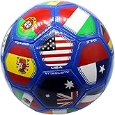 Tripact Inc World Flag Country World Flag Training Outdoor Soccer Ball Size 5 Futol Size (Size 5) - Blue Ball