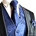 Brand Q Wedding Vest Set Navy Blue Paisley Tuxedo Vest Tie Handkerchief M