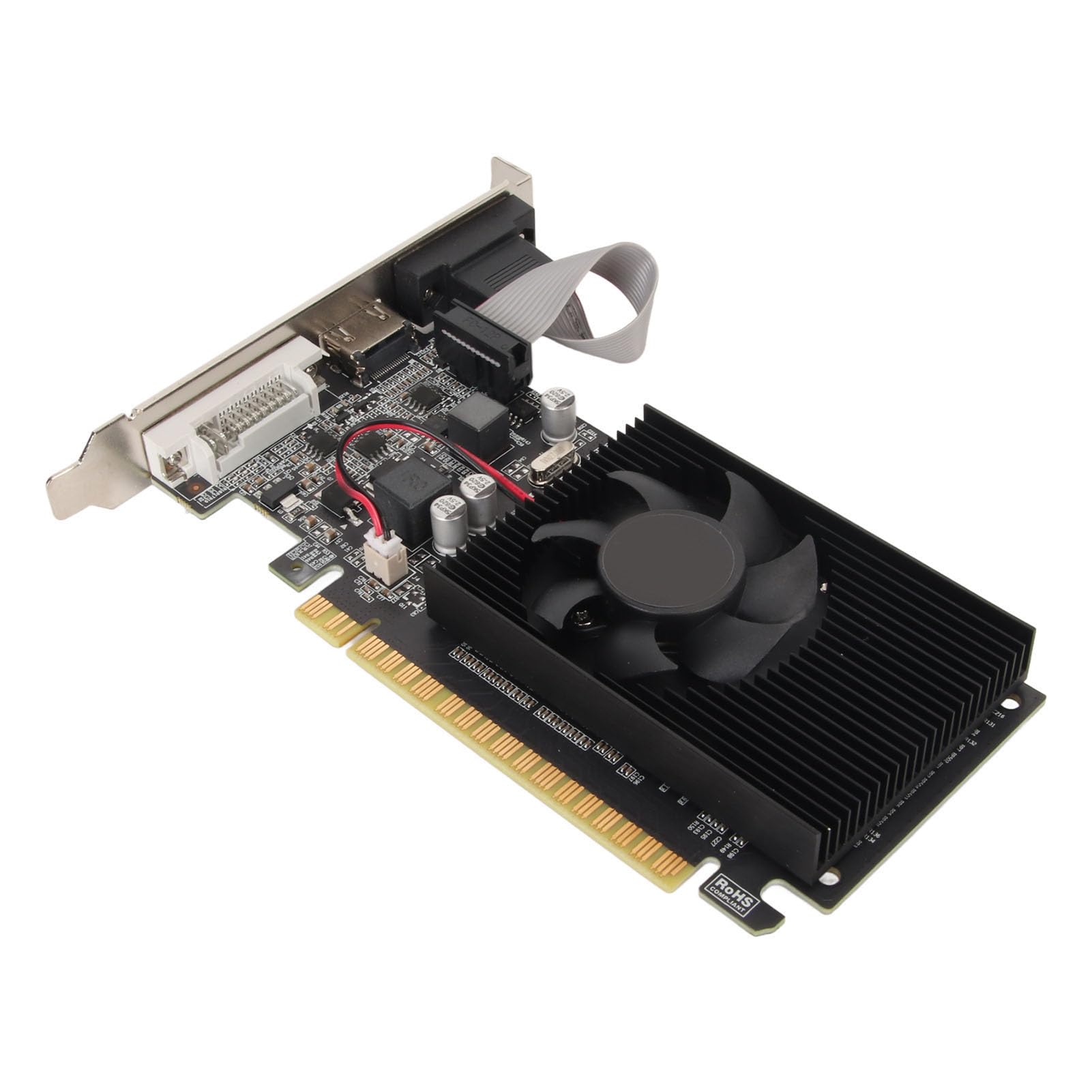 Photo 1 of Zyyini PC Graphics Card, GT610 1GB DDR3 Graphics Card with VGA DVI HD Multimedia Interface, PCI Express X16 2.0 Bus Interface, Game Graphics Card with Silence Cooling Fan