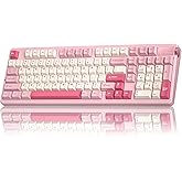 LEOBOG A98 Wireless Mechanical Pink Creamy Keyboard with Number Pad Knob | 96% Tri-Mode BT5.0/2.4GHz/USB-C, Gasket Structure 
