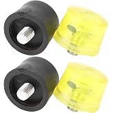 2 Set Rubber Striking Head Hammer Replacement Tips Set Mallet Accessories Yellow Black Rubber Mallet Hammer (25mm Diameter)