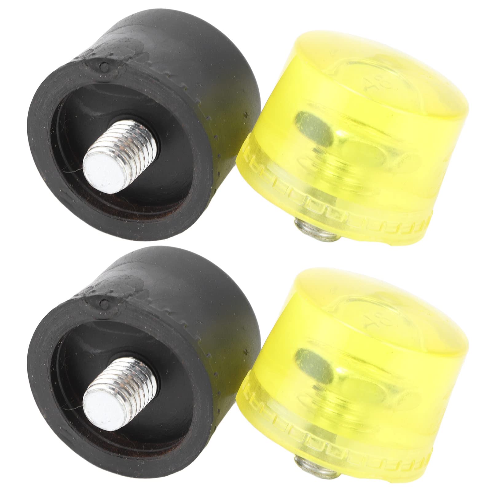 Hammer Rubber Striking Head, Rubber Mallet Hammer Replacement Tips Set Yellow Black Plastic Striking Hammer Tip (Φ25mm)