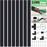 MUDEELA Cable Trunking Kit 8x L400mm Black Cable Concealer