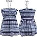 Kmool Women's Sexy Summer Cotton Blend Printing Lace-up Halterneck Tops
