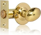 XFORT Polished Brass Rack Bolt Security Kit Oval Turn Knob 55mm Bolt Extra Lock view 1