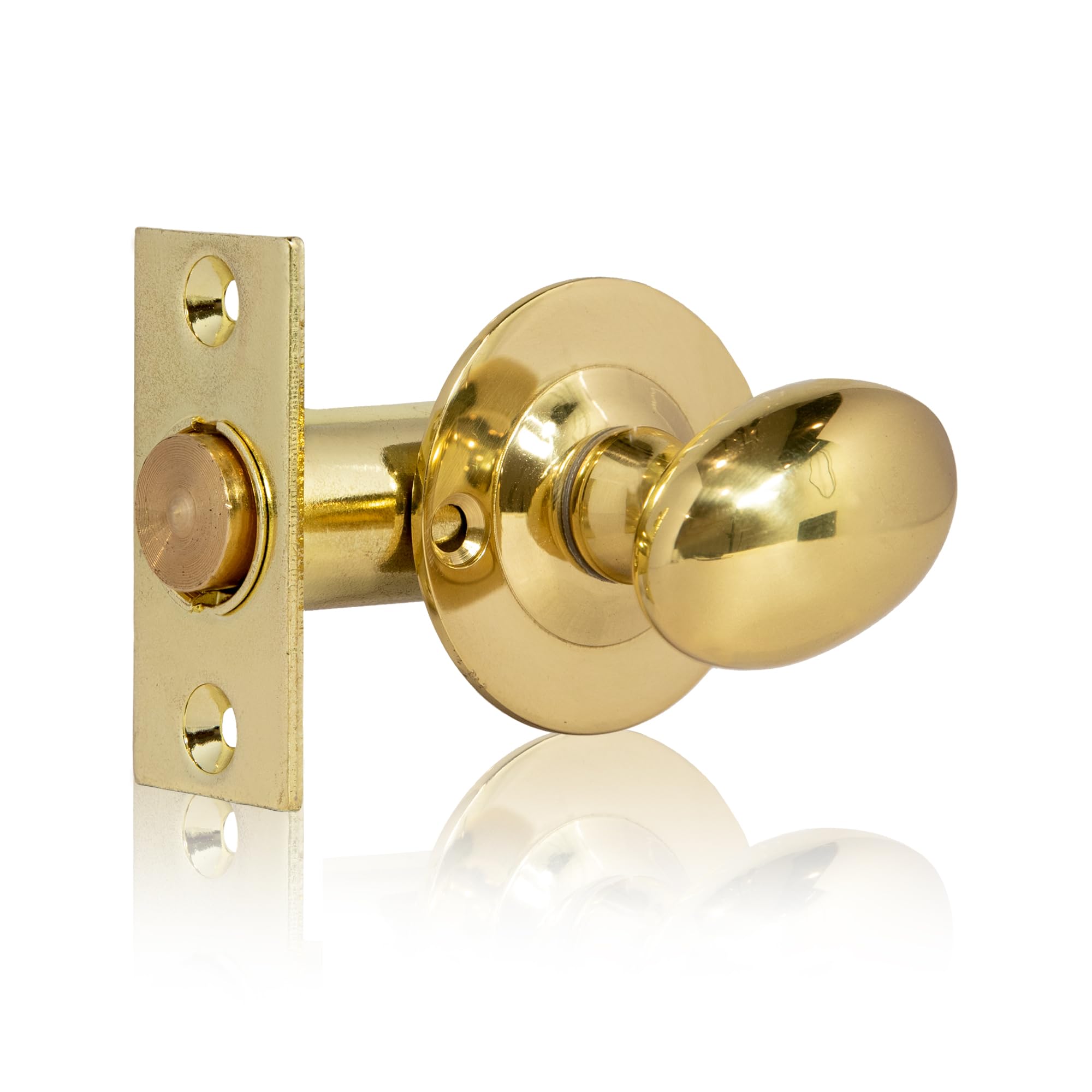 XFORT Rack Bolt Security Kit in Polished Brass, Oval Turn Knob with 55mm Rack Bolt. Extra Security As an Additional Lock, Enhanced Protection for Doors.