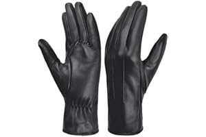 Harssidanzar Womens Winter Warm Cashmere Lining Touchscreen Texting Warm Driving Lambskin Leather Gloves GL017