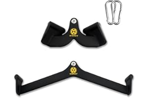 WNOEY LAT Pulldown Attachment,Back Tricep Bar Strength Training,Handle Grips Lat Pull Down Bar Press Down Exercises,Cable Machine Accessories, Cable Back Attachments for Home Gym