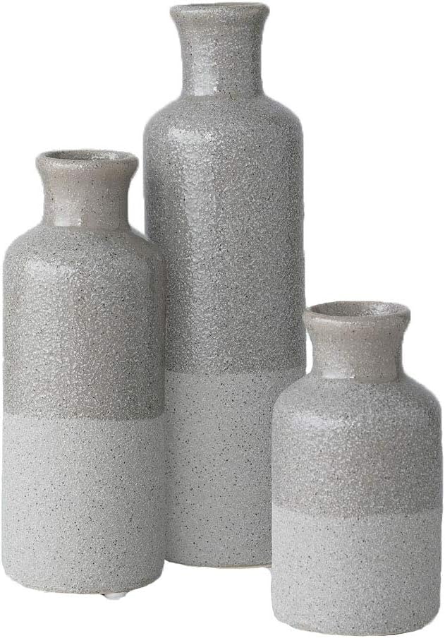 Sullivans Small Ceramic Vase Set, Rustic Home Décor, Set of 3 Vases