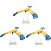 3Pcs Balance Bird Prop, Clear Triangle Stand Classic Gravity Balancing Eagle, Stable Anti-Fall Clear Gravity Principle Demo for Science Teaching