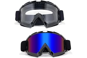 YOGRVNER Dirt Bike Goggles 2Packs Motorcycle ATV UV Motocross Off Road Riding Helmet MX Goggles for Adult Youth Kids