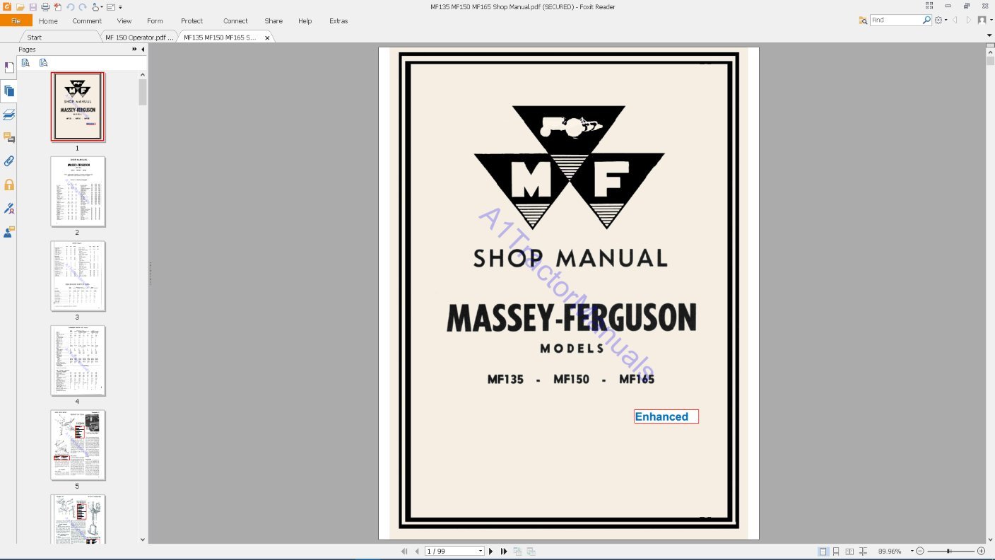 Amazon.com: MF 150 Massey Ferguson tractor manuals on CD - 4 manuals:  Kitchen & Dining