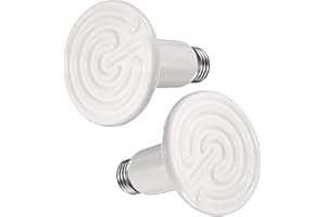 OMAYKEY 2 Pack 75W Ceramic Heat Emitter, Reptile Heat Lamp Bulb, Infrared Ceramic Heat Lamp for Reptiles, Amphibians, Chicken Brooder Coop Lizard Turtle Snake Aquarium, No Light No Harm, ETL Listed
