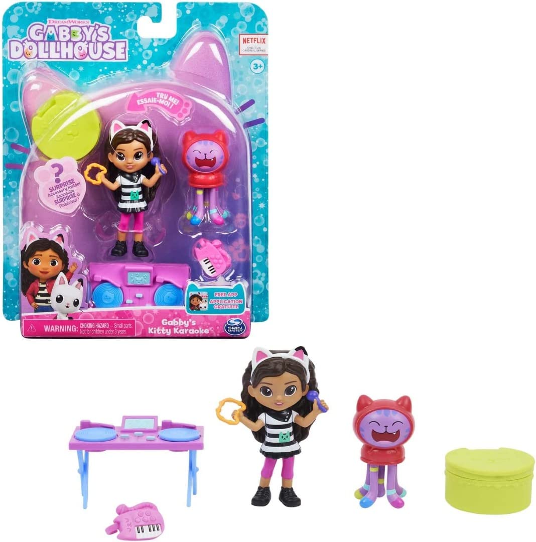 Gabby's Dollhouse Cat-tivity Set with Gabby and Cat Figure, 2 Accessories, Surprise Box and Furniture, Suitable for Children from 3 Years