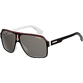 Carrera Sunglasses (Safilo Group) Men's CA1001/S Polarized Pilot Sunglasses, Black White, 62 mm