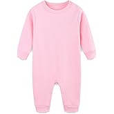 FITFIFTH POD Baby Girl Boy Outfit Infant 100% Cotton Long Sleeve Newborn Romper Unisex Footless Jumpsuit