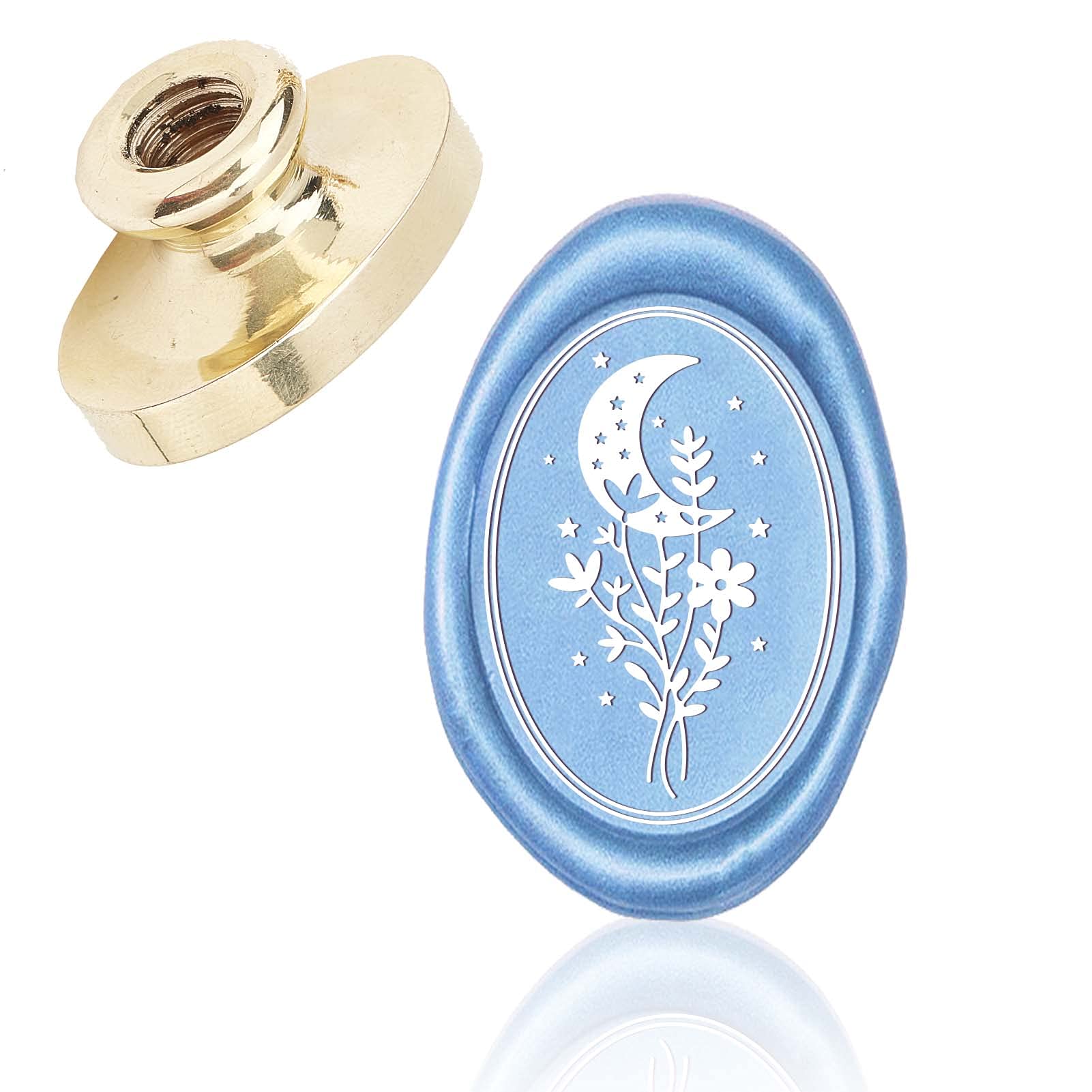 CRASPIRE Wax Seal Stamp Moon, Oval Sealing Stamp Head Only for Wedding Invitations Crads Bottle Gift Decoration