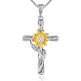 SNZM Sunflower Necklace for Women Girlfriend, 100 Languages I Love You Pendant Necklace - You are My Sunshine Jewelry Gifts f