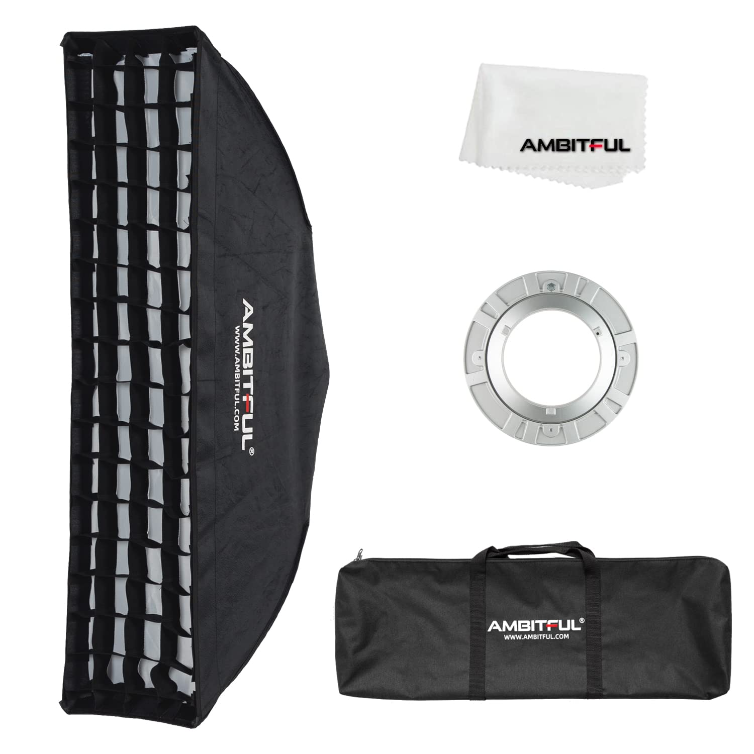 AMBITFUL FW22x90 22x90cm Strip Honeycomb Grid Bowens softbox, with Honeycomb Grid + Carrying Bag, for Bowens Mount lamp