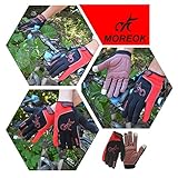 MOREOK Full Finger Winter Ski Thermal Reflective Stripe Cycling Gloves Touch Screen & Gel Pading Motorcycle Bicycle Bike Sport Gloves Outdoor Driving Men/Women