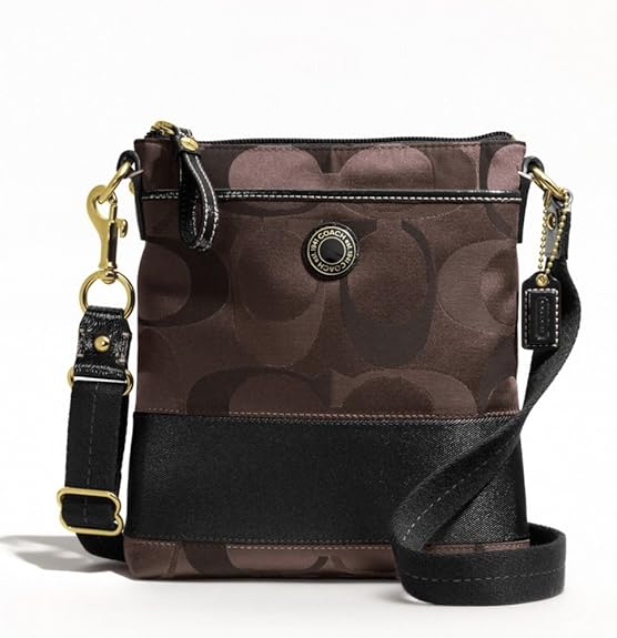 Coach Signature Stripe Swingpack Crossbody Messenger Bag