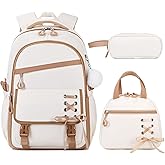 Scothen 3PCS Girls Backpack for School, Kids Backpack for Girls with Lunch Bag Pencil Case, Kids Bookbag Teen Backpacks for Elementary Middle High School