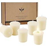 Pure White Beeswax Votive Candles-6 Pack Natural Votives Set for Home Room Decor Party Wedding Spa Gift,12 Hours Burn