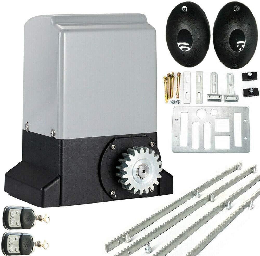 Shipping from USA, Sliding Gate&Door Opener Auto Slide Gate Operator 370W/550W/750W Multi-Options (750W-4400LBS/2000KG (Infrared Sensors+Racks))