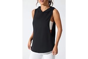 Women's Hooded Sleeveless Sports Vest, Minimalist Fashion Casual Sportswear for Everyday Wear