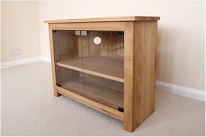 Really Good Somerset Range Oak Corner Tv Unit Glass Doors Stand