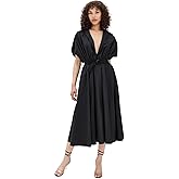 Norma Kamali Women's Belted Flared Midi Shirt Dress