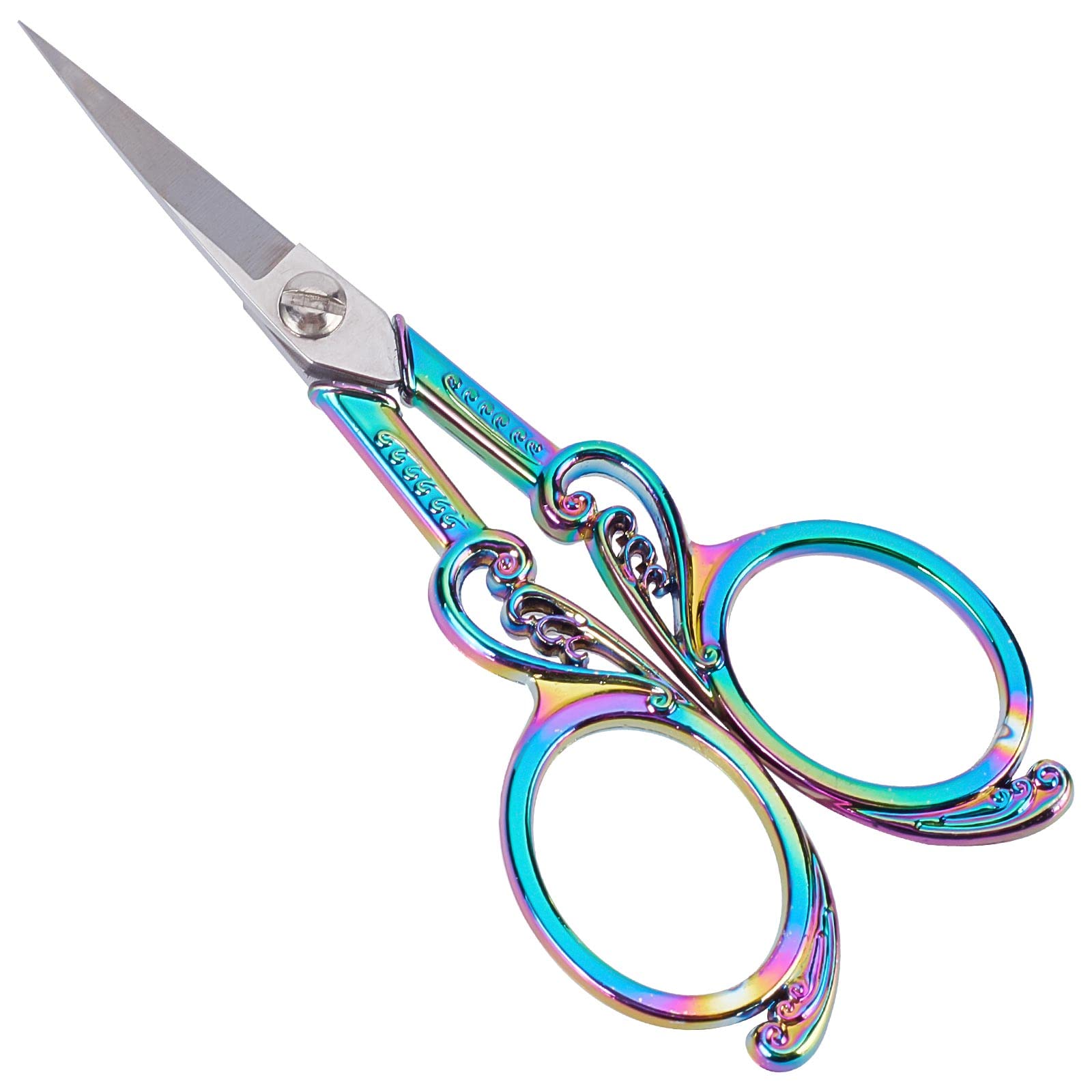 SUNNYCLUE 1Pc Small Embroidery Sewing Scissors Detail Shears Vintage Sharp Tip Scissor Stainless Steel Scissors for Cutting Fabric Craft Knitting Threading Needlework Artwork Handicraft DIY Tool