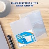 1ABOVE 6-Pack A4 Clear Exercise Book Covers Durable 150µm Thick 60mm Flap view 4