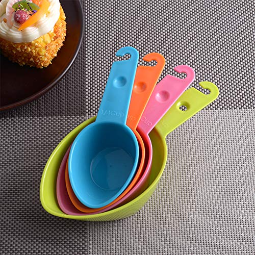 DoubleWood Set of Four Pet Food Scoop, Measuring Cups Spoon Set Plastic Food Scoop for Dog, Cat and Bird Food - Thumbnail 4