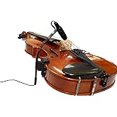 Rannsgeer Professional Violin Clip-On Microphone | Rechargeable Phantom Power Supply, Instrument Condenser Mic, Flexible Gooseneck, XLR Wired Connect