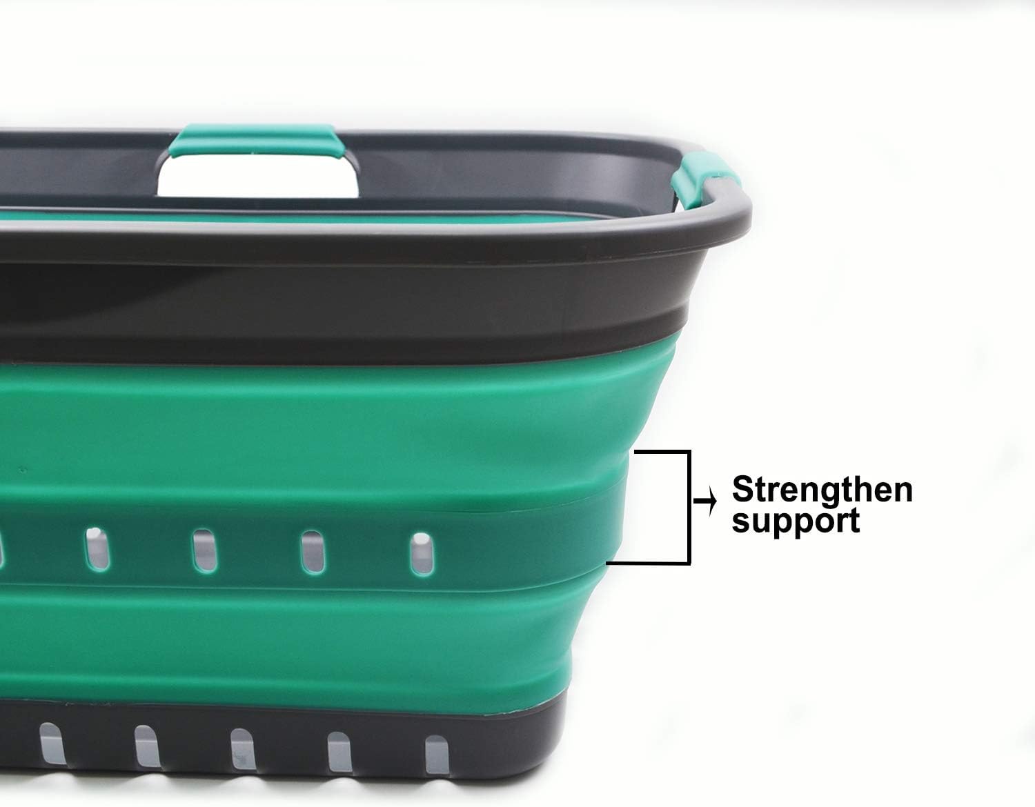 SAMMART 42L Collapsible Plastic Laundry Basket, Foldable Pop Up Storage Container/Organizer, Space Saving Hamper/Basket (1 - Image 5