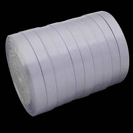 Perlin Satinband (Doppelsatinband) 22 m x 10mm Weiss Schleifenband DEKOBAND GESCHENKBAND SCHMUCKBAND C272