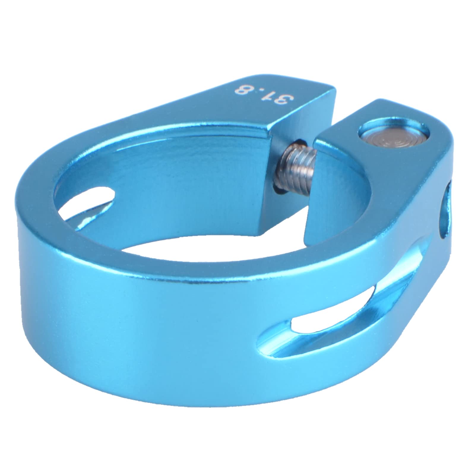 TRIWONDER Bike Seat Post Clamp 31.8mm, 34.9mm Quick Release Seatpost Tube Clamp for MTB Road Casual Bike (Blue - 31.8mm)