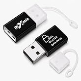 Rixmie USB-A Data Blocker, Male to Female Charge-Only Adapter, 2-Pack | Aluminum USB-A charge-only adapter for public ports, airports, hotels, offices, vehicles, and travel; 2-pack