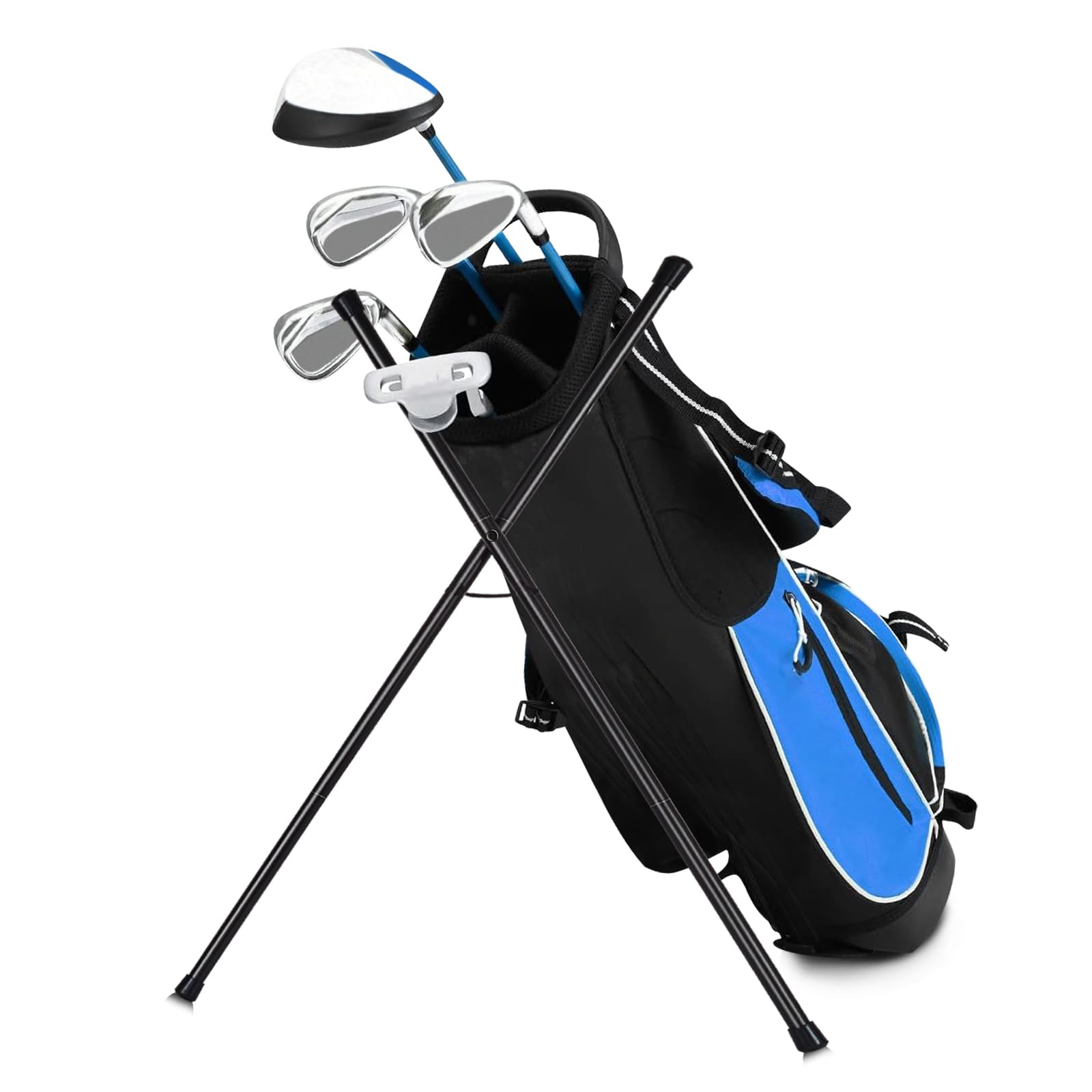 Photo 1 of DHUJBFF Golf Bag Stand Attachment, Foldable Legs Portable Attachment - Multi Angle Adjustment Lightweight Holder Stand for Adult Golf Bags Preventing Cart Bag Falls and Golf Club Damage