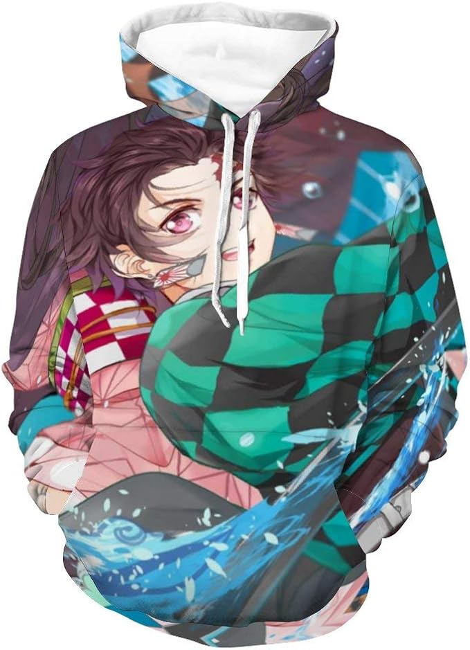 Tanjiro Kamado Nezuko - Sudaderas ligeras con capucha y bolsillo