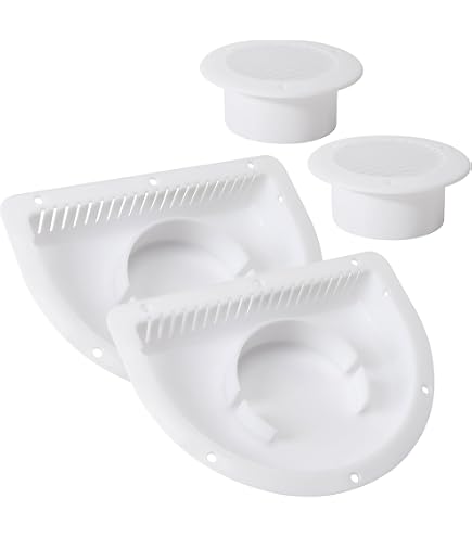 TECNIQ USA White RV Camper Side Vent - For Truck, Cargo & Work Trailers (J00-W00-kit)